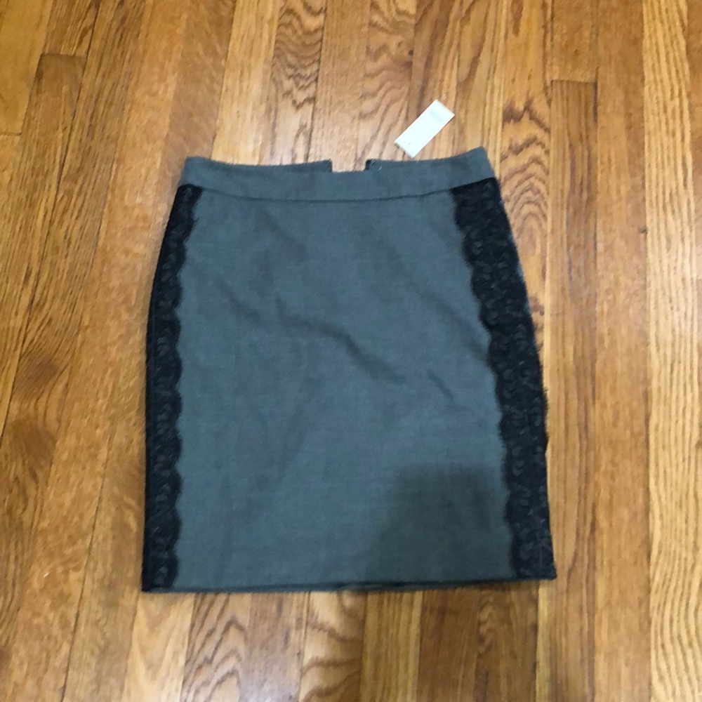 Classy gray and lace trim skirt
